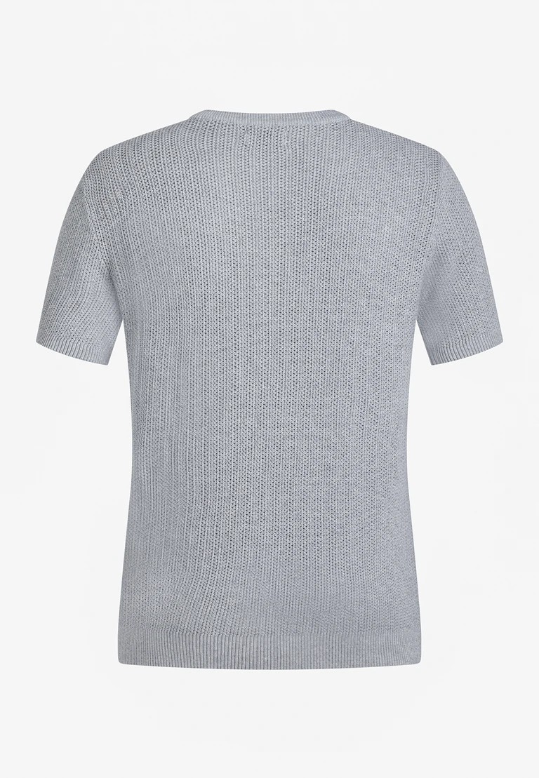 stickad rundhalsad t-shirt