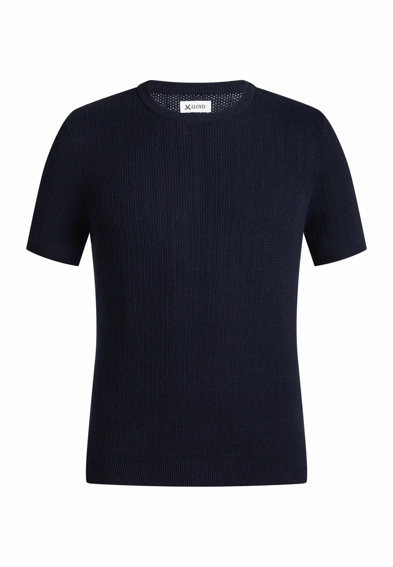 stickad rundhalsad t-shirt